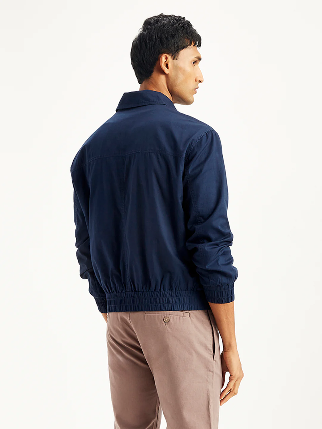 Men's Solid Beige Spread Collar Tailored Jacket - Image 3