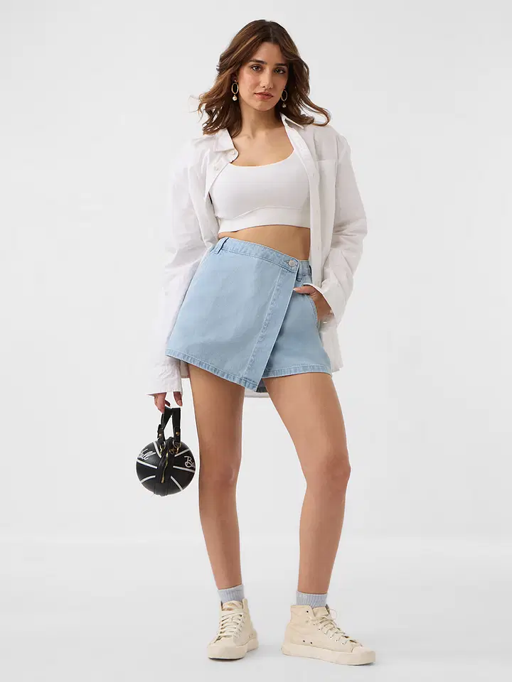 Denim Skorts: Blue Haze - Image 3