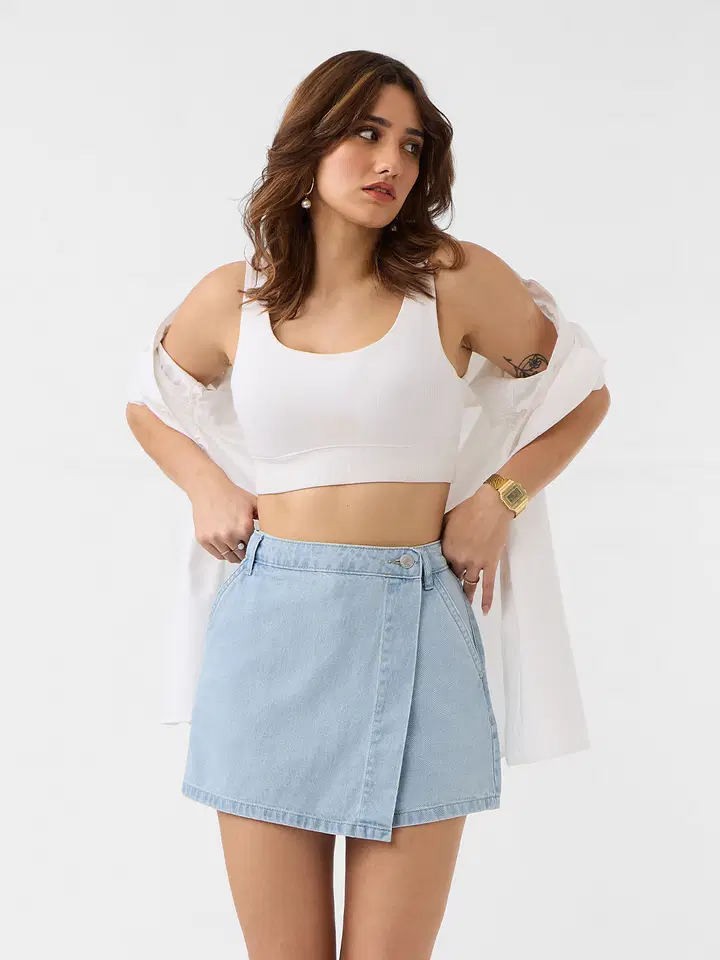 Denim Skorts: Blue Haze