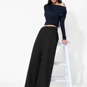 Flared Joggers: Inky Black