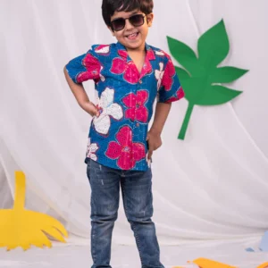 Boys' Blue Ethnic Shirt