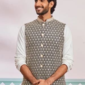 VASTRAMAY Men's Black - Nehru Jacket