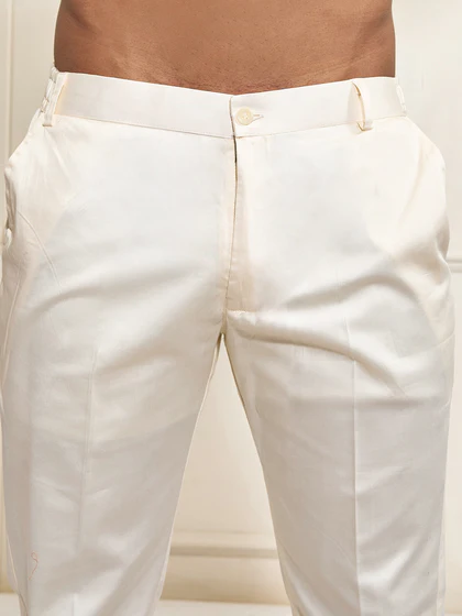 Men's Aqua Silk Blend Kurta Pyjama Set - Image 3