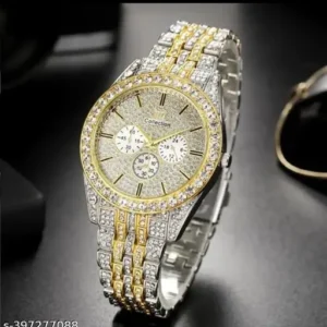 New fashion rhinestone men watches quartz full full stainless steel casual wrist watch for Boys and men.
