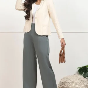 Olive Green Solid Relaxed Fit Pants