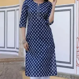 Indigo Rayon Straight Kurta