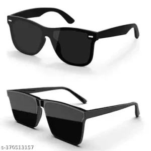 Unisex Black Fiber & Plastic Rectangular , UV Protected Mc Stan Sunglasse
